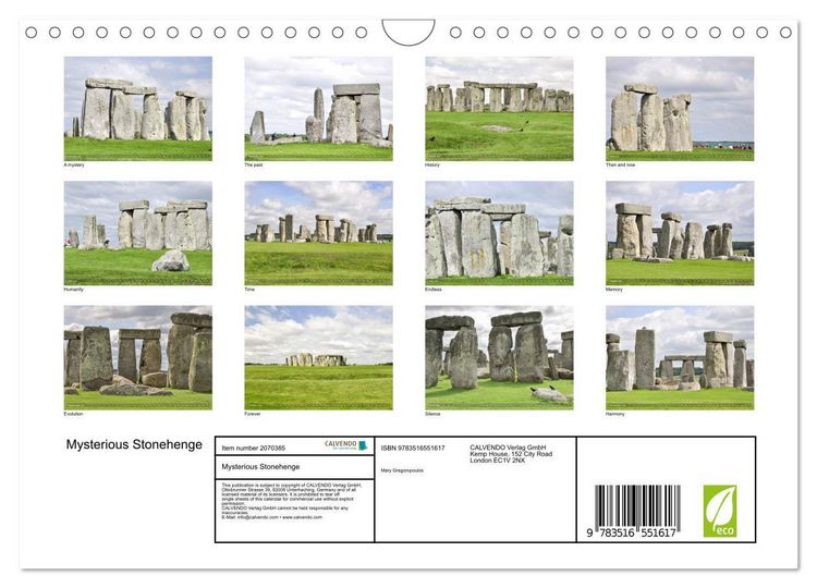 Produktbild: Mysterious Stonehenge (Wall Calendar 2026 DIN A4 landscape), CALVENDO 12 Month Wall Calendar