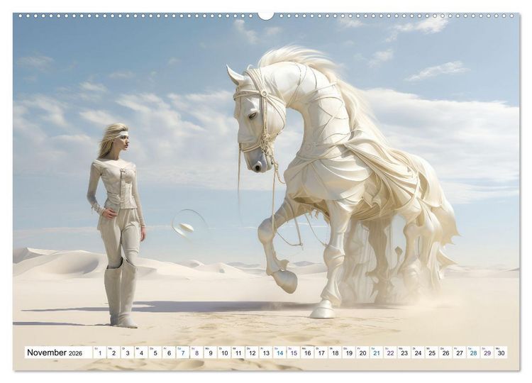 Produktbild: Surrealismus trifft Pferdefans (Wandkalender 2026 DIN A2 quer), CALVENDO Monatskalender