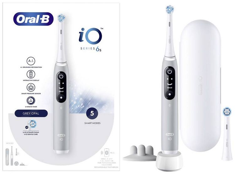 Produktbild: Oral-B iO Series 6s Grey Opal 4210201427360 Elektrische Zahnb&uuml;rste Rotierend/Oszilierend Grau