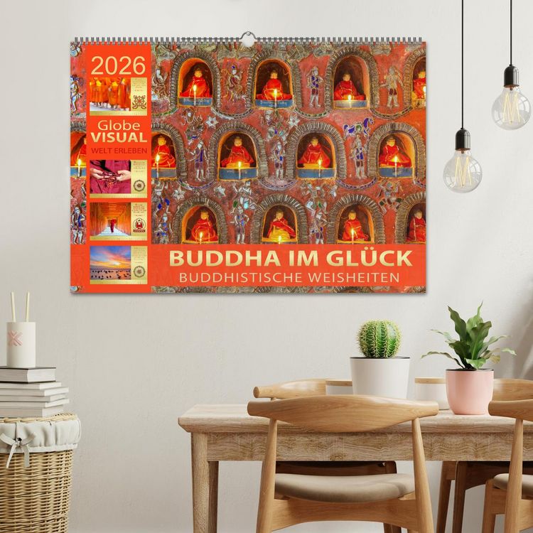 Produktbild: BUDDHA IM GL&Uuml;CK - Buddhistische Weisheiten (Wandkalender 2026 DIN A2 quer), CALVENDO Monatskalender