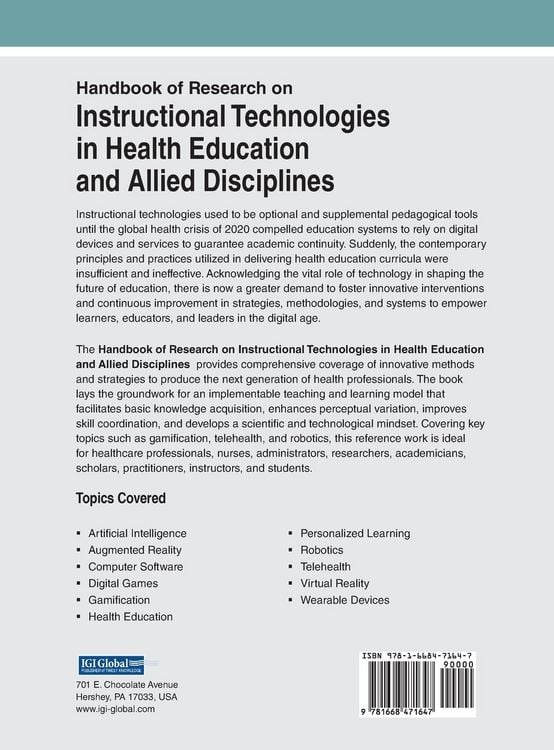 Produktbild: Handbook of Research on Instructional Technologies in Health Education and Allied Disciplines