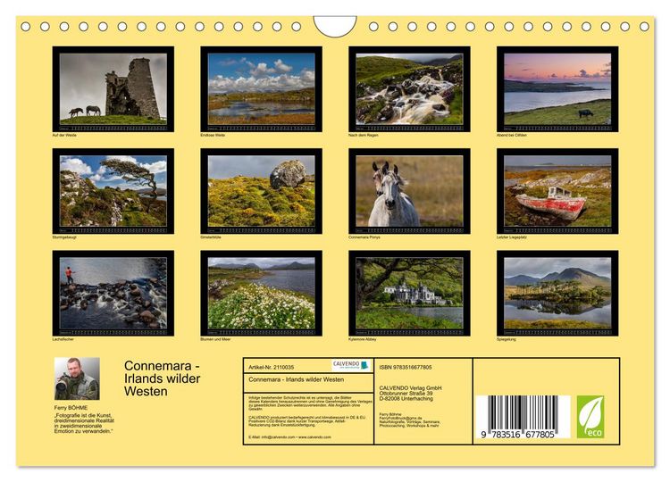Produktbild: Connemara - Irlands wilder Westen (Wandkalender 2026 DIN A4 quer), CALVENDO Monatskalender
