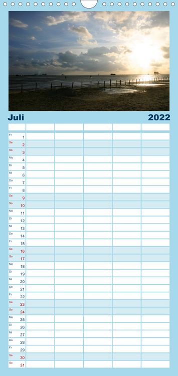 Produktbild: Familienplaner Nordsee - Lichtstimmungen an der K&uuml;ste (Wandkalender 2022 , 21 cm x 45 cm, hoch)
