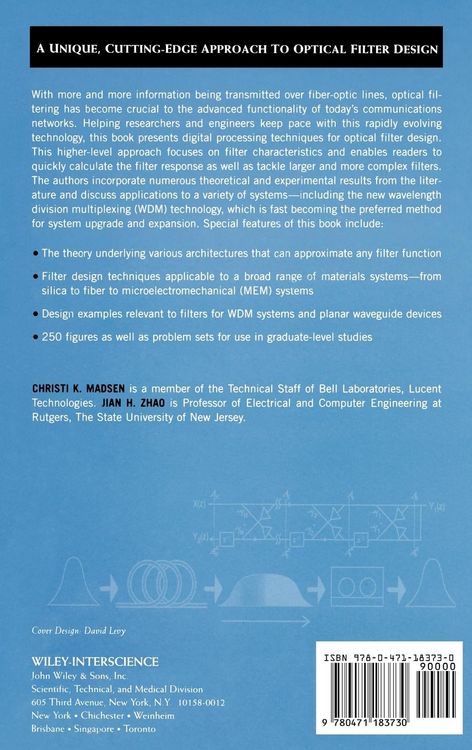 Produktbild: Optical Filter Design and Analysis: A Signal Processing Approach