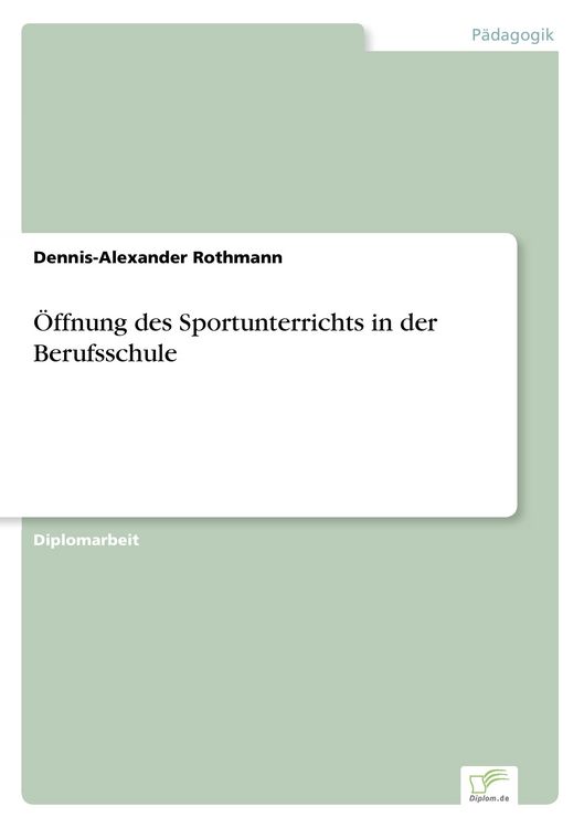 Produktbild: &Ouml;ffnung des Sportunterrichts in der Berufsschule