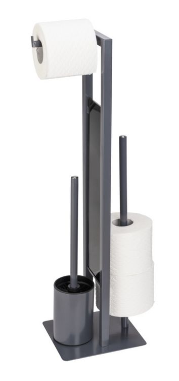 Produktbild: Stand WC-Garnitur Mod. Rivalta Grau, Platte aus Sicherheitsglas