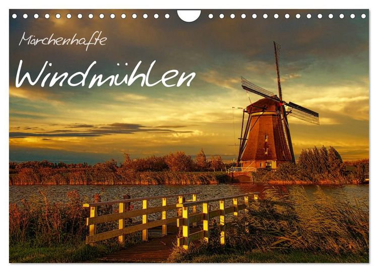 Produktbild: M&auml;rchenhafte Windm&uuml;hlen (Wandkalender 2027 DIN A4 quer), CALVENDO Monatskalender