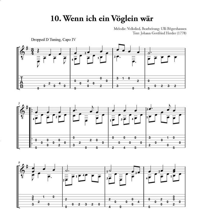 Produktbild: Deutsche Volkslieder f&uuml;r Fingerstyle Guitar