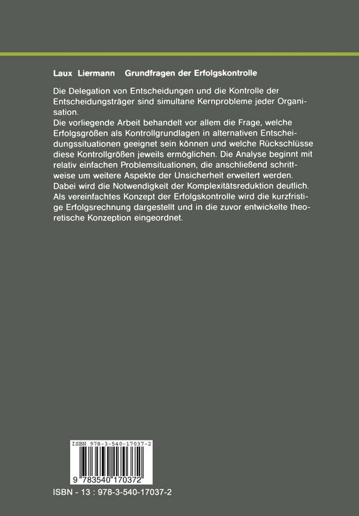 Produktbild: Grundfragen der Erfolgskontrolle