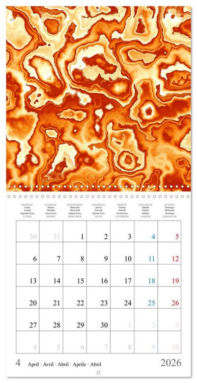 Produktbild: Art abstrait ensoleill&eacute; (Calendrier mural carr&eacute; 2026 30x30 cm) Calendrier double avec une page pour vos prises de notes