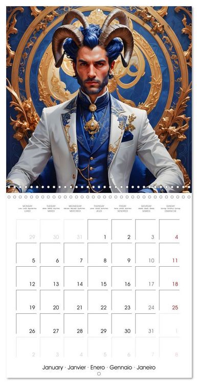 Produktbild: Zodiac Men (Wall Calendar 2026 12 &times; 12 Inch) CALVENDO 12 Month Wall Calendar
