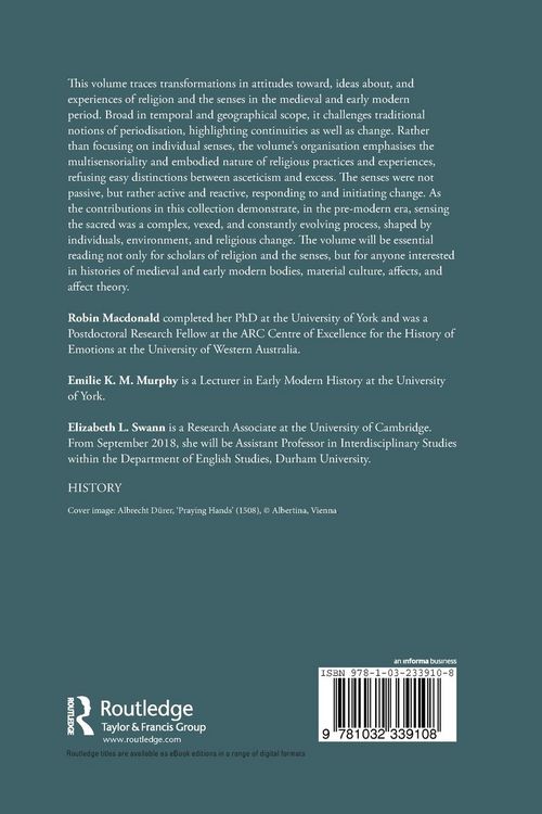 Produktbild: Sensing the Sacred in Medieval and Early Modern Culture