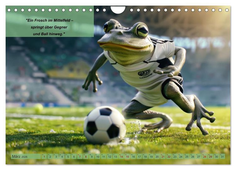 Produktbild: Der tierisch lustige Fu&szlig;ballkalender (Wandkalender 2026 DIN A4 quer), CALVENDO Monatskalender