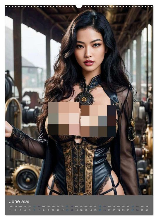 Produktbild: Seductive steampunk divas (High Quality Premium Wall Calendar 2026 DIN A2 portrait),CALVENDO 12 Month Wall Calendar