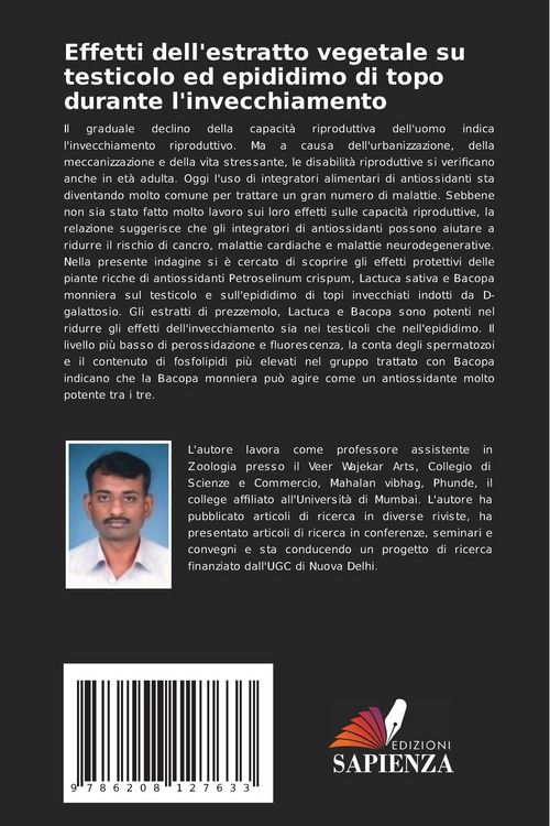Produktbild: Effetti dell'estratto vegetale su testicolo ed epididimo di topo durante l'invecchiamento