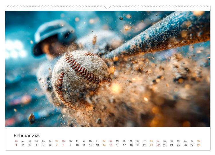 Produktbild: Power Baseball (hochwertiger Premium Wandkalender 2026 DIN A2 quer), Kunstdruck in Hochglanz