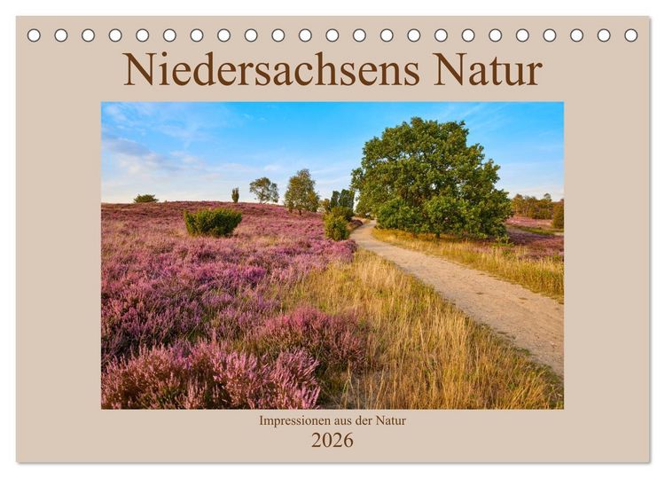 Produktbild: Niedersachsens Natur (Tischkalender 2026 DIN A5 quer), CALVENDO Monatskalender