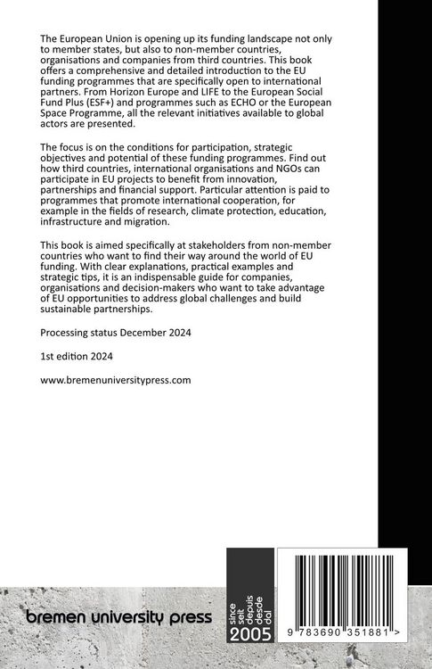 Produktbild: EU Funding Programmes for Non-Member States and International Companies