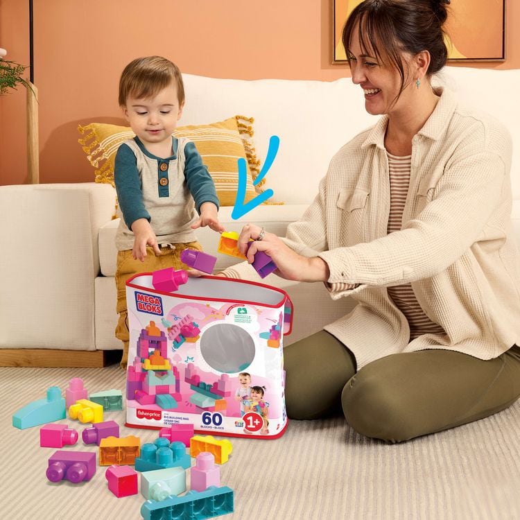 Produktbild: Mega Bloks Bausteinebeutel pink (60 Teile)