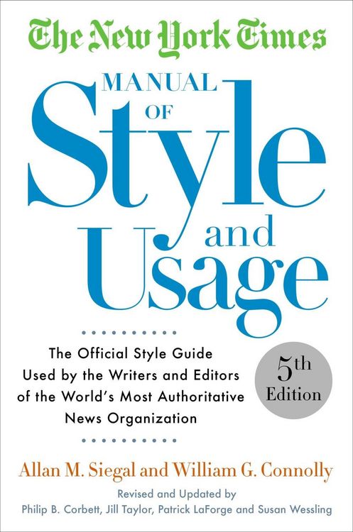 Produktbild: The New York Times Manual of Style and Usage, 5th Edition