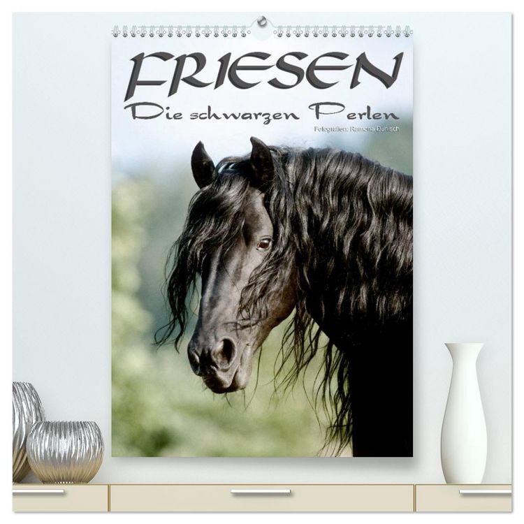 Produktbild: Friesen - die schwarzen Perlen (hochwertiger Premium Wandkalender 2026 DIN A2 hoch), Kunstdruck in Hochglanz