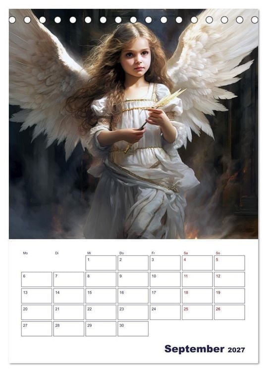 Produktbild: Die reine Sch&ouml;nheit der Engel (Tischkalender 2027 DIN A5 hoch), CALVENDO Monatskalender