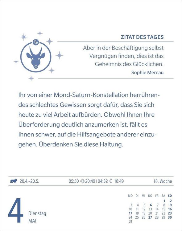 Produktbild: Steinbock Sternzeichenkalender 2027 - Tagesabrei&szlig;kalender - Ihr Horoskop f&uuml;r jeden Tag