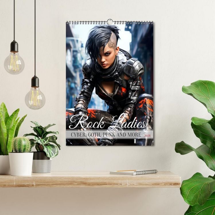 Produktbild: ROCK LADIES Cyber, goth, punk and more (Wall Calendar 2026 DIN A3 portrait), CALVENDO 12 Month Wall Calendar
