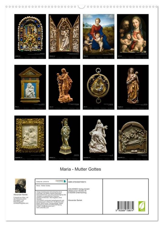 Produktbild: Maria - Mutter Gottes (hochwertiger Premium Wandkalender 2027 DIN A2 hoch), Kunstdruck in Hochglanz