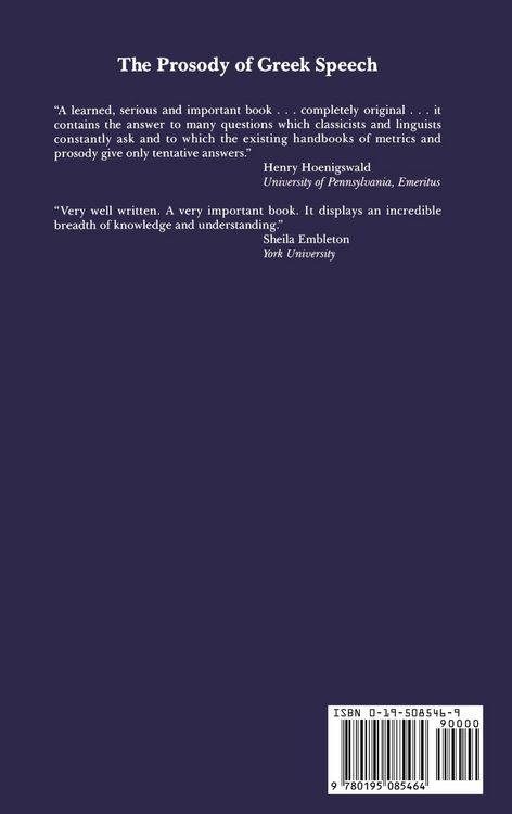 Produktbild: The Prosody of Greek Speech