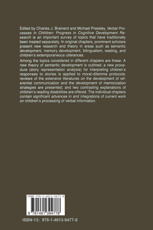 Produktbild: Verbal Processes in Children