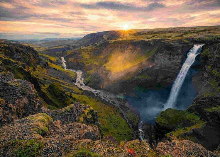 Produktbild: Erwachsenenpuzzle 1000 Teile - Haifoss auf Island