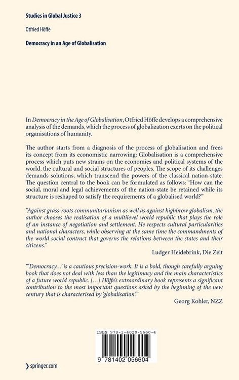 Produktbild: Democracy in an Age of Globalisation