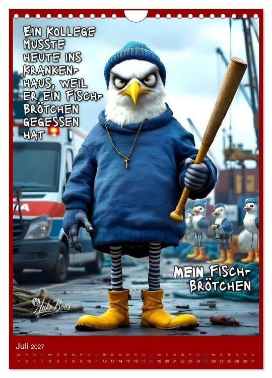 Produktbild: B&ouml;se M&ouml;wen - Jenseits des guten Geschmacks (Wandkalender 2027 DIN A4 hoch), CALVENDO Monatskalender