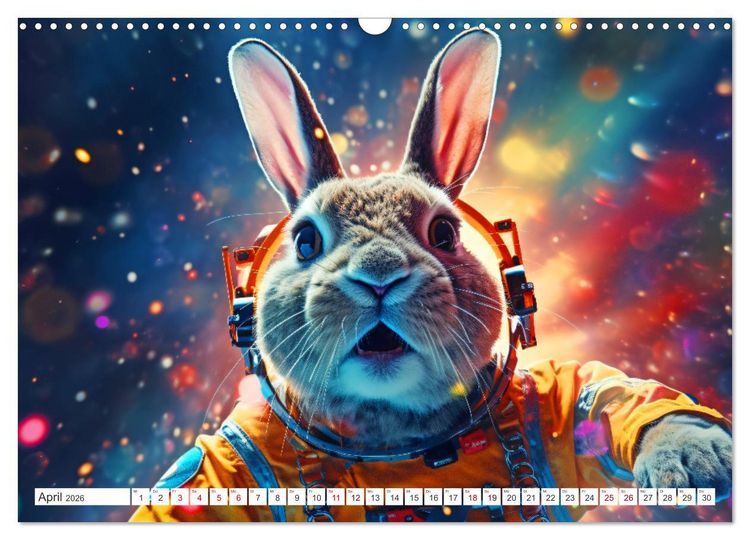 Produktbild: Tiere erobern den Weltraum (Wandkalender 2026 DIN A3 quer), CALVENDO Monatskalender
