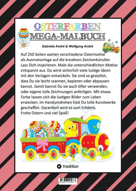 Produktbild: Mega Malbuch - Ostermotive - Osterhasen - Ostereier - Osterk&uuml;ken - Osterkorb - Hahn - Henne - Lustige Osterbilder