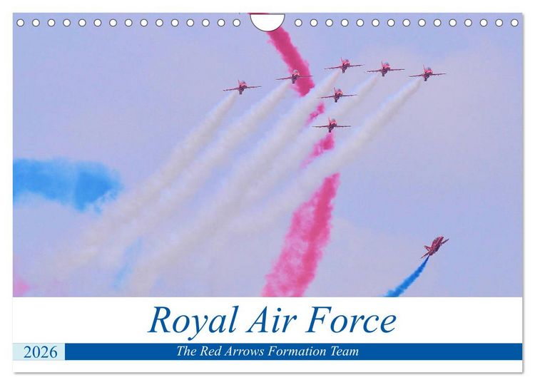 Produktbild: Royal Air Force The Red Arrows Formation Team (Wall Calendar 2026 DIN A4 landscape), CALVENDO 12 Month Wall Calendar