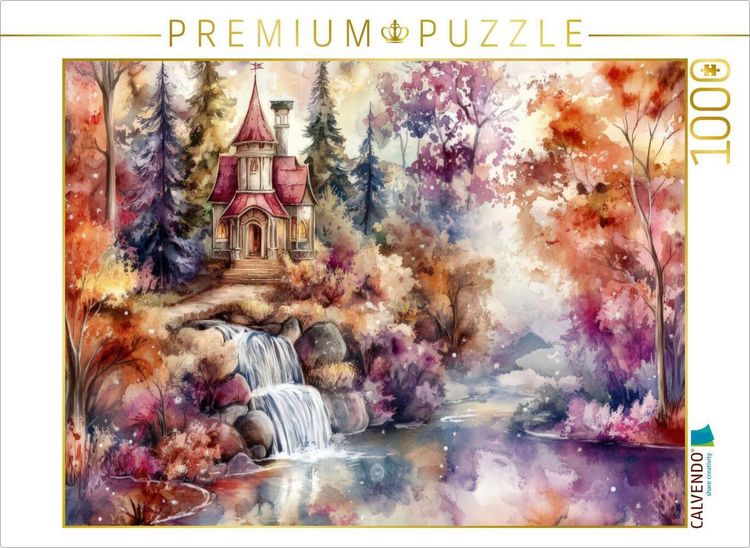 Produktbild: CALVENDO Puzzle Schloss am Wasserfall | 1000 Teile Lege-Gr&ouml;&szlig;e 64x48cm Foto-Puzzle f&uuml;r gl&uuml;ckliche Stunden