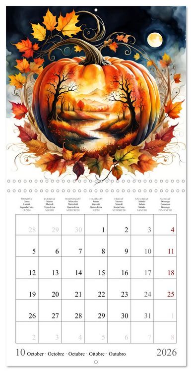 Produktbild: Magie des quatre saisons (Calendrier mural carr&eacute; 2026 30x30 cm) Calendrier double avec une page pour vos prises de notes