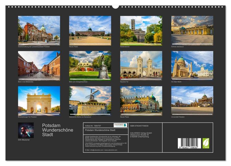 Produktbild: Potsdam Wundersch&ouml;ne Stadt (hochwertiger Premium Wandkalender 2026 DIN A2 quer), Kunstdruck in Hochglanz