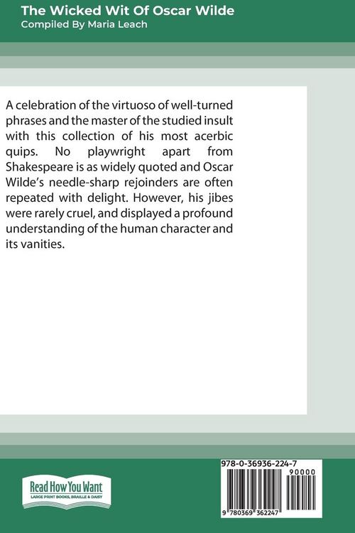 Produktbild: The Wicked Wit of Oscar Wilde (16pt Large Print Edition)