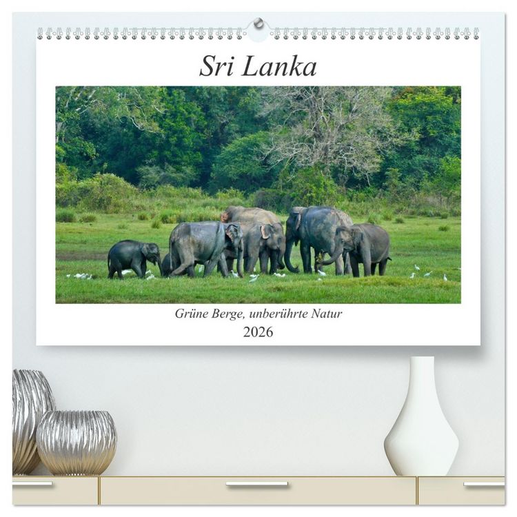 Produktbild: Sri Lanka, Gr&uuml;ne Berge - unber&uuml;hrte Natur (hochwertiger Premium Wandkalender 2026 DIN A2 quer), Kunstdruck in Hochglanz