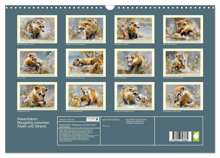Produktbild: Nasenb&auml;ren. Neugierig zwischen &Auml;sten und Strand (Wandkalender 2027 DIN A3 quer), CALVENDO Monatskalender