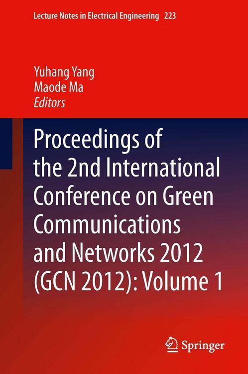 Produktbild: Proceedings of the 2nd International Conference on Green Communications and Networks 2012 (GCN 2012): Volume 1
