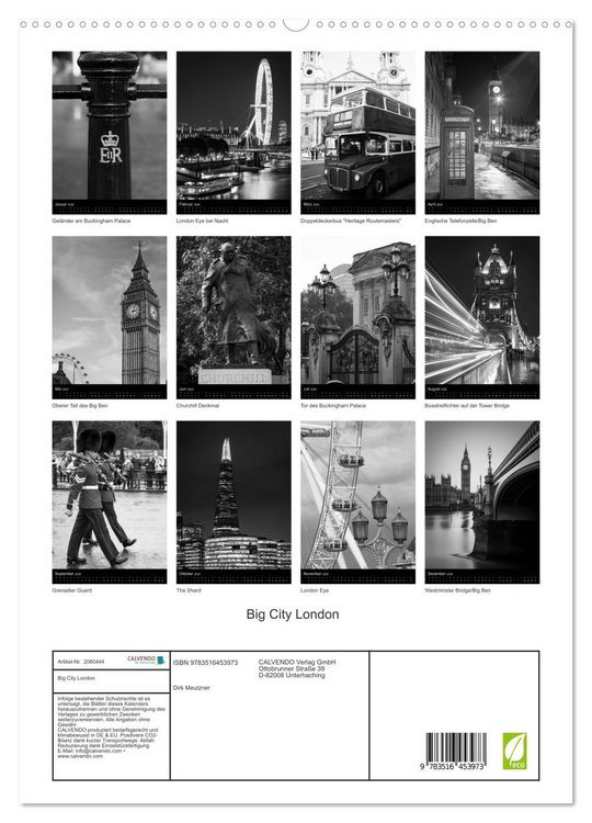 Produktbild: Big City London (hochwertiger Premium Wandkalender 2026 DIN A2 hoch), Kunstdruck in Hochglanz
