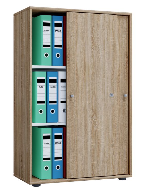 Produktbild: B&uuml;roschrank Aktenschrank Schiebet&uuml;ren Lona 3fach