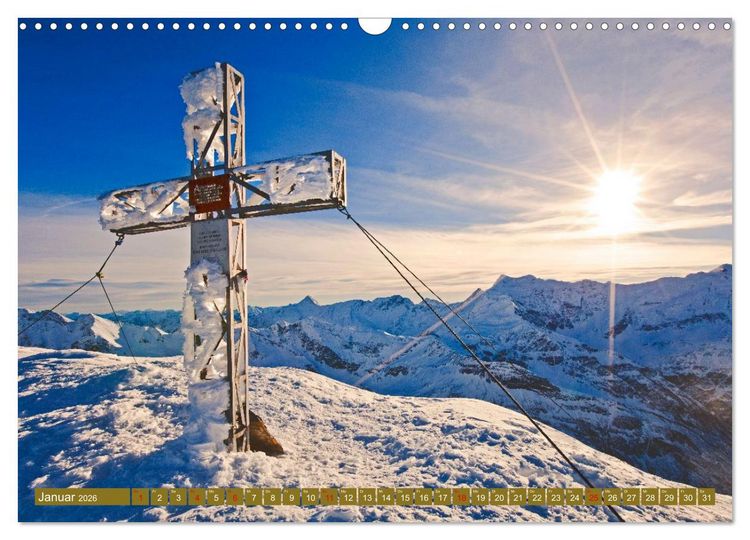 Produktbild: Gipfelkreuze im Sonnenlicht (Wandkalender 2026 DIN A3 quer), CALVENDO Monatskalender