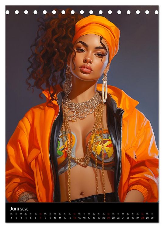 Produktbild: Rap Queens. Badass Attitude im Streetwear-Charme (Tischkalender 2026 DIN A5 hoch), CALVENDO Monatskalender