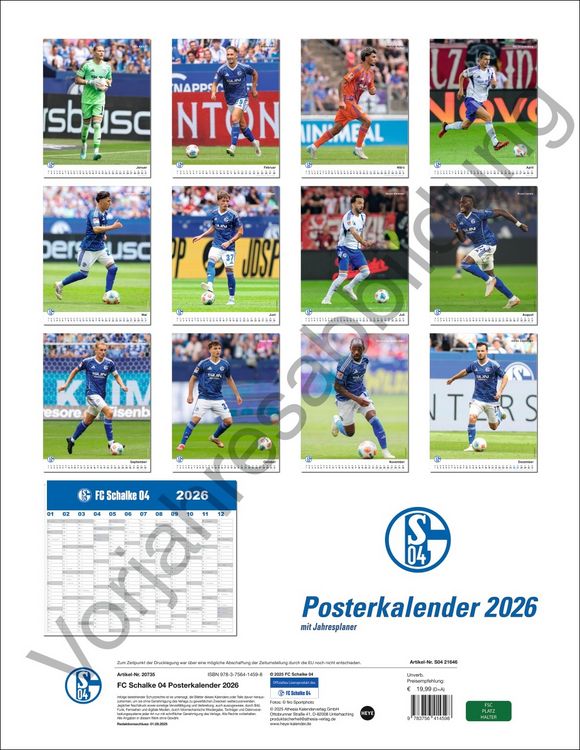 Produktbild: Schalke 04 Posterkalender 2027