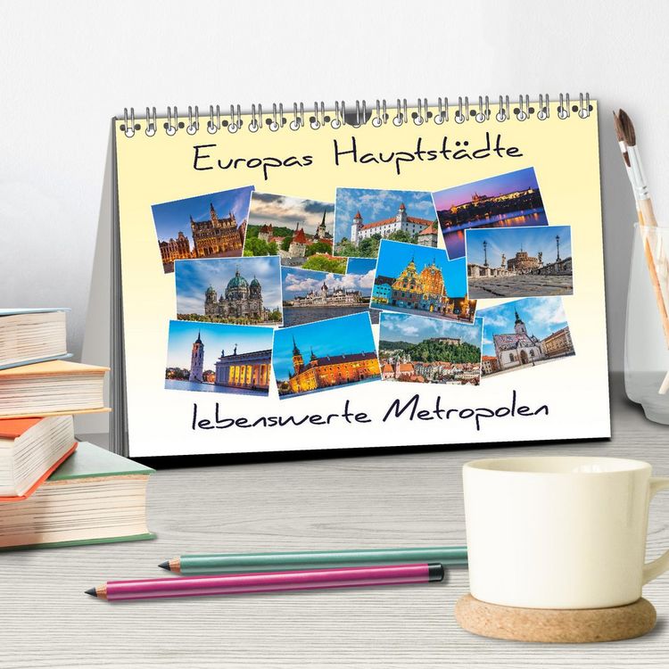 Produktbild: Europas Hauptst&auml;dte &ndash; lebenswerte Metropolen (Tischkalender 2026 DIN A5 quer), CALVENDO Monatskalender